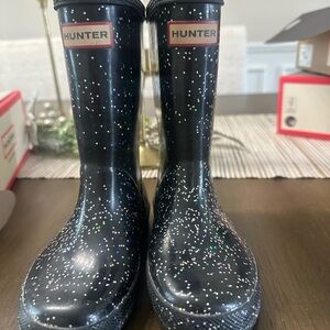 Hunter Sparkling Black Rain Boots